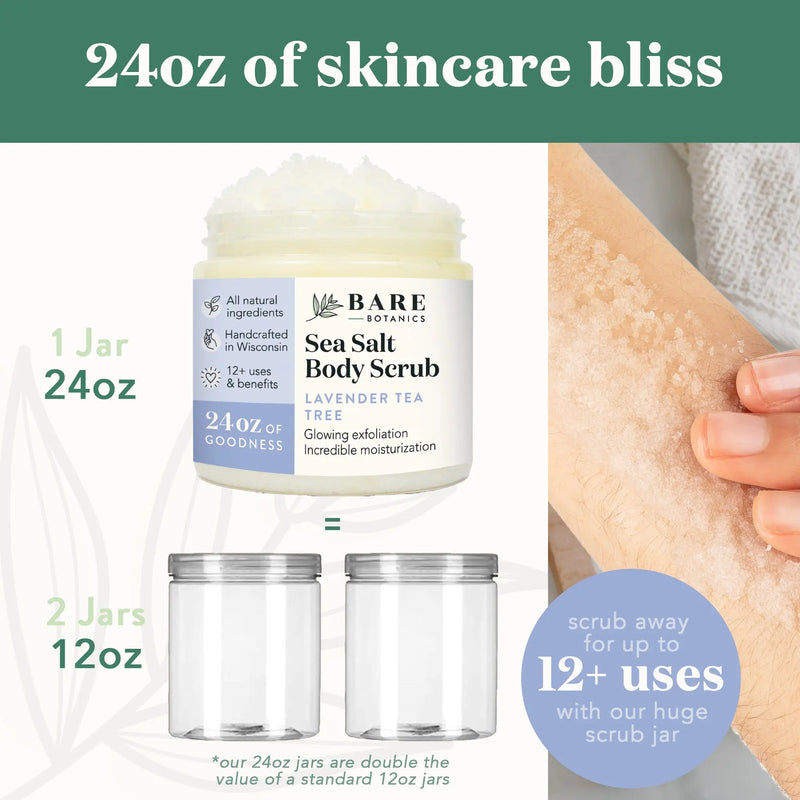 Lavender Tea Tree Small Batch Body Scrub Bare Botanics Skincare