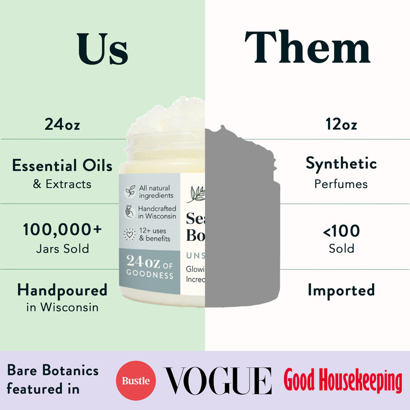 Unscented Small Batch Body Scrub Bare Botanics Skincare